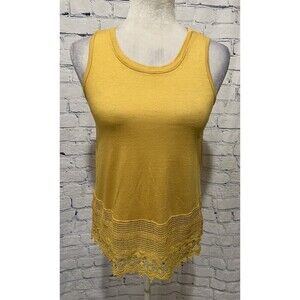 Studio JPR Women's Yellow Embroidered Geometric Print Blouse Shirt NWT Petite S